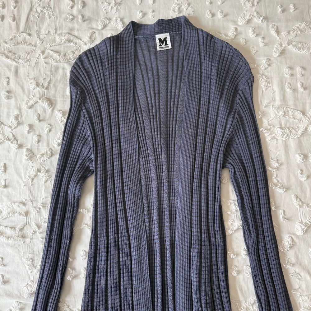 Missoni Ribbed Knit Long Sleeve Cardigan